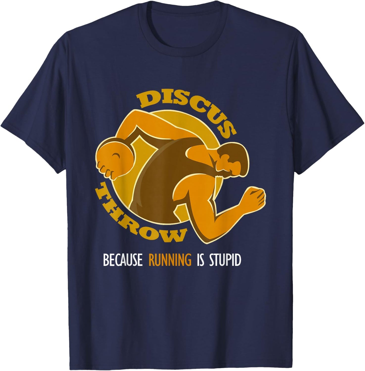 Discus Throw vs. Runners, Track T Shirt T-Shirt - T-Shirt | Navy