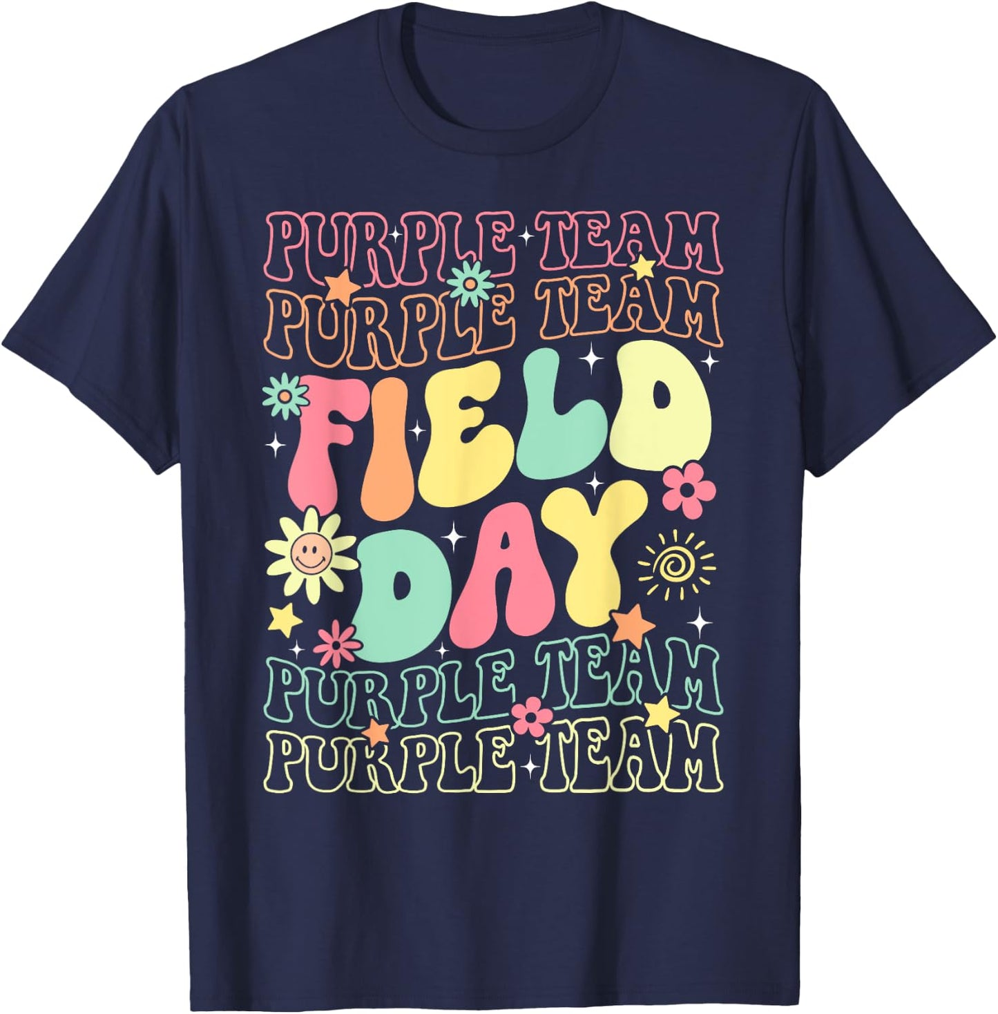 Field Day Purple Team Color War Camp Team Game Competition T-Shirt - T-Shirt | Navy