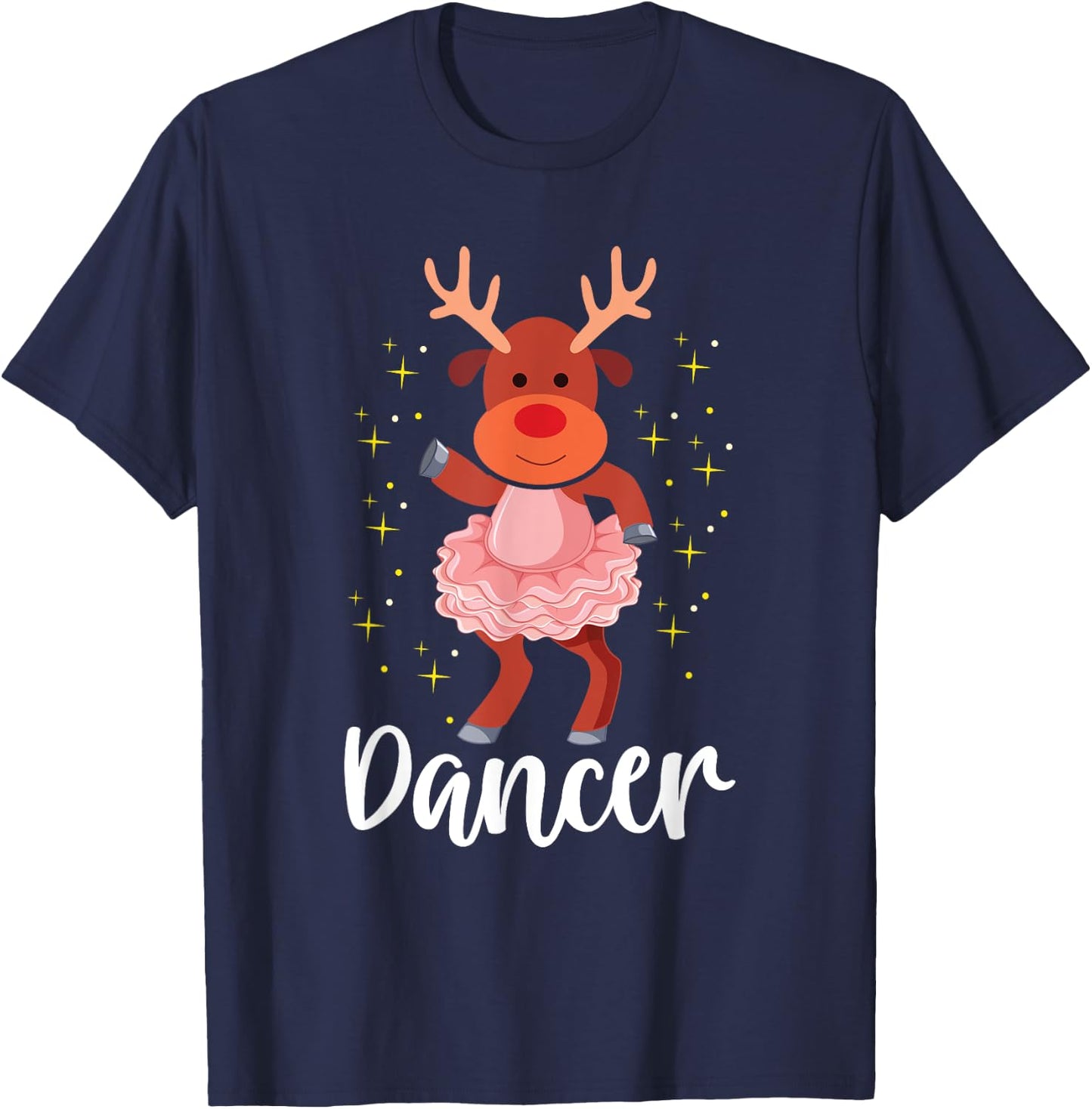 Dancer Christmas Dancing Reindeer Cute Deer Dancer Dance T-Shirt - T-Shirt | Navy