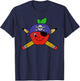 Teacher's Pirate Apple with Crossed Pencils Pirate Teacher T-Shirt - T-Shirt | Navy