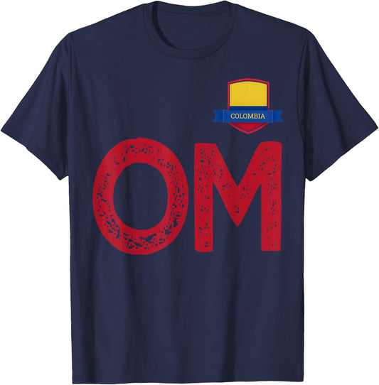 Colombia Human-Flag Letter O and M Colombian T-Shirt - T-Shirt | Navy