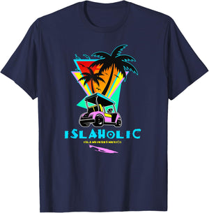 Islaholic, Isla Mujeres Mexico, Island of Women & Golf Carts T-Shirt - T-Shirt | Navy