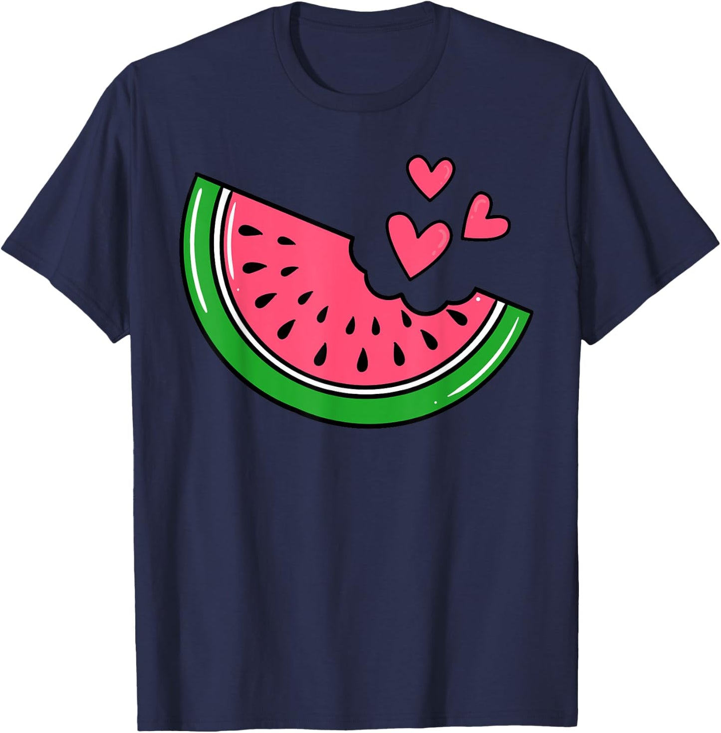 Watermelon Slice Melon Summer Vacation Season Fruit Lovers T-Shirt - T-Shirt | Navy