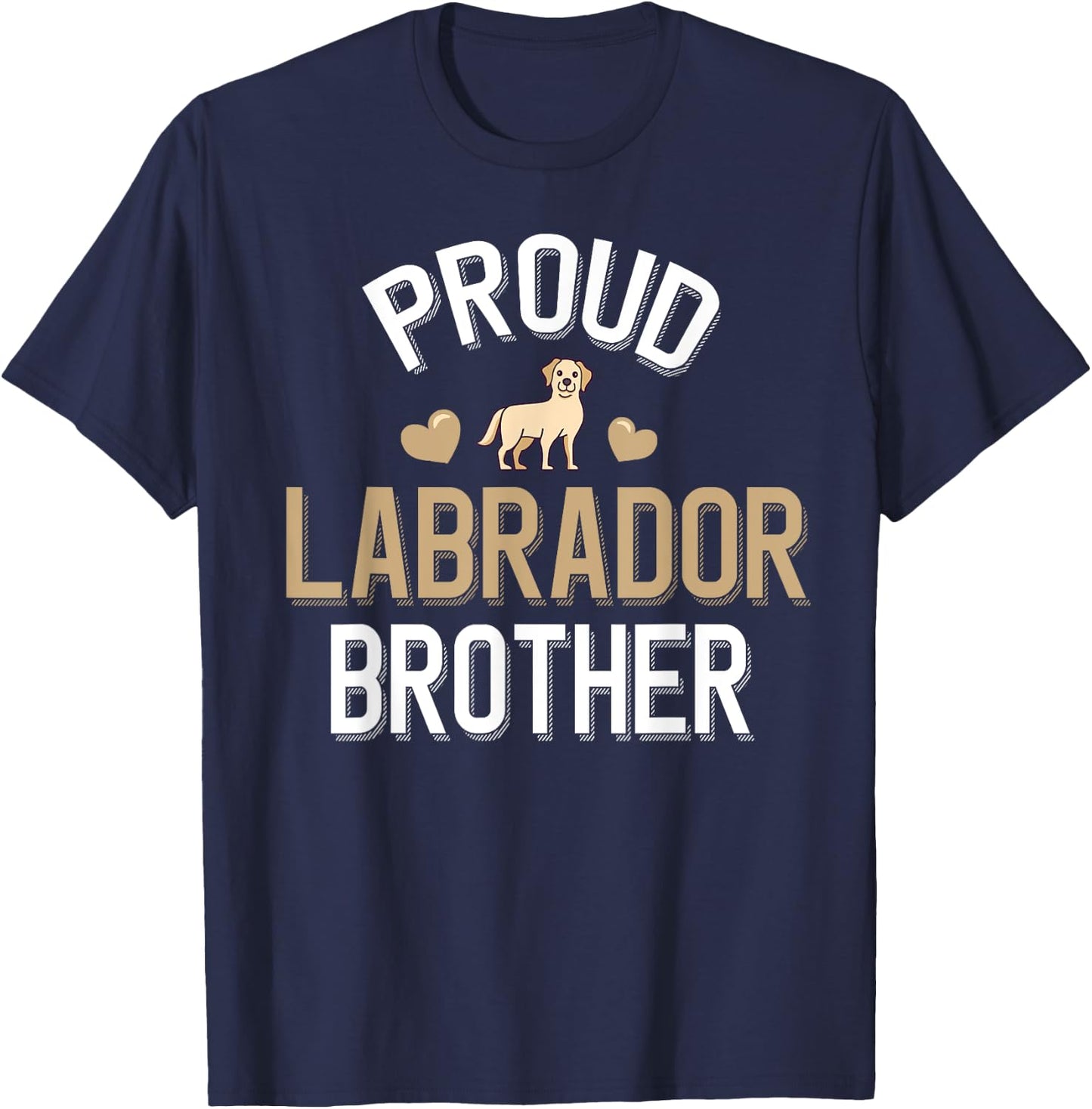 Cute Proud Yellow Lab Brother T-Shirt - T-Shirt | Navy