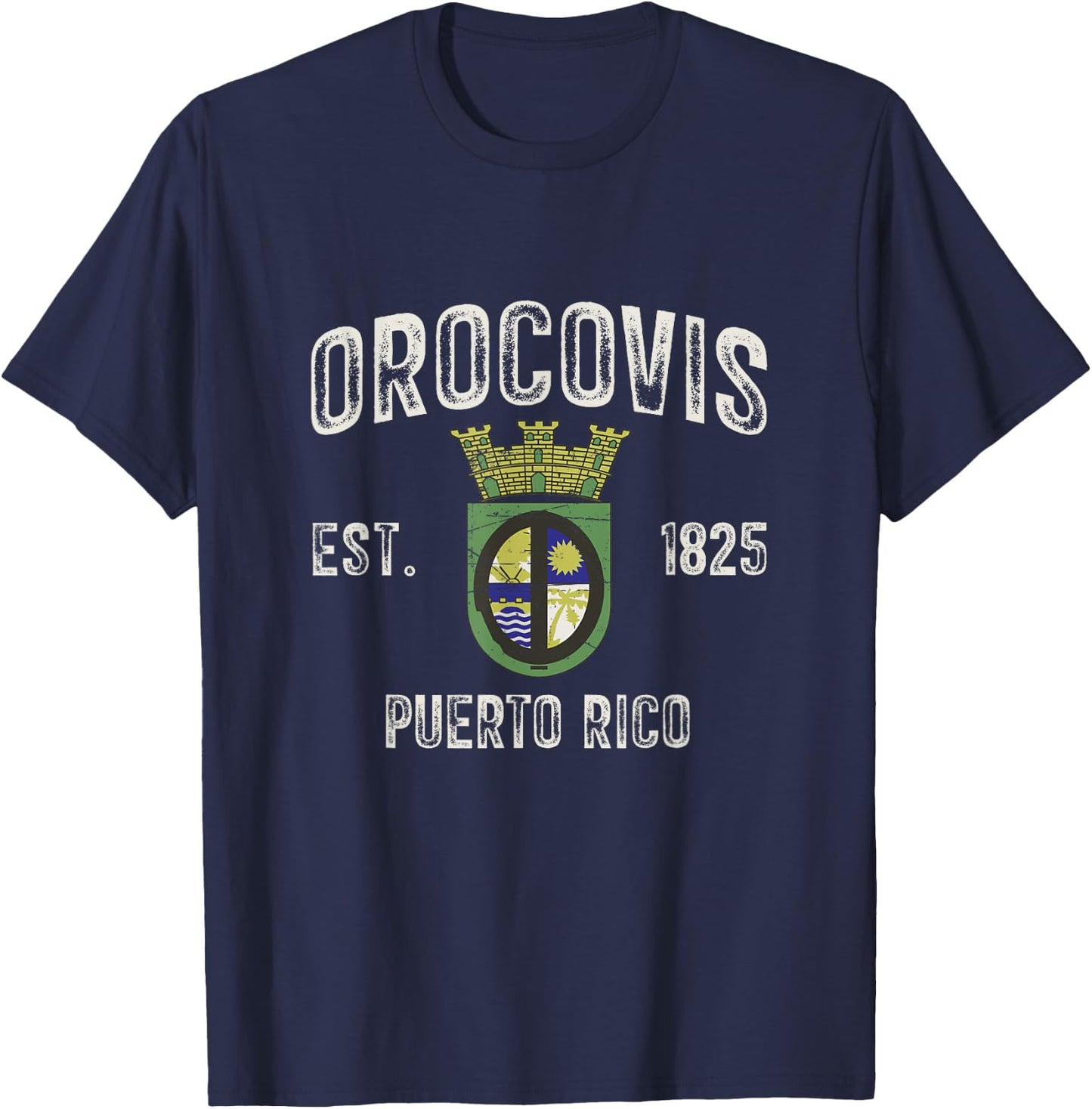 Orocovis City In Puerto Rico Est 1825, Orocovis Armorial T-Shirt - T-Shirt | Navy