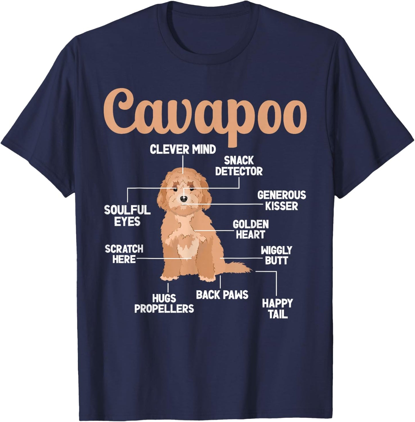 Cavapoo Anatomy Cavapoo Lover Cavapoo Owner T-Shirt - T-Shirt | Navy