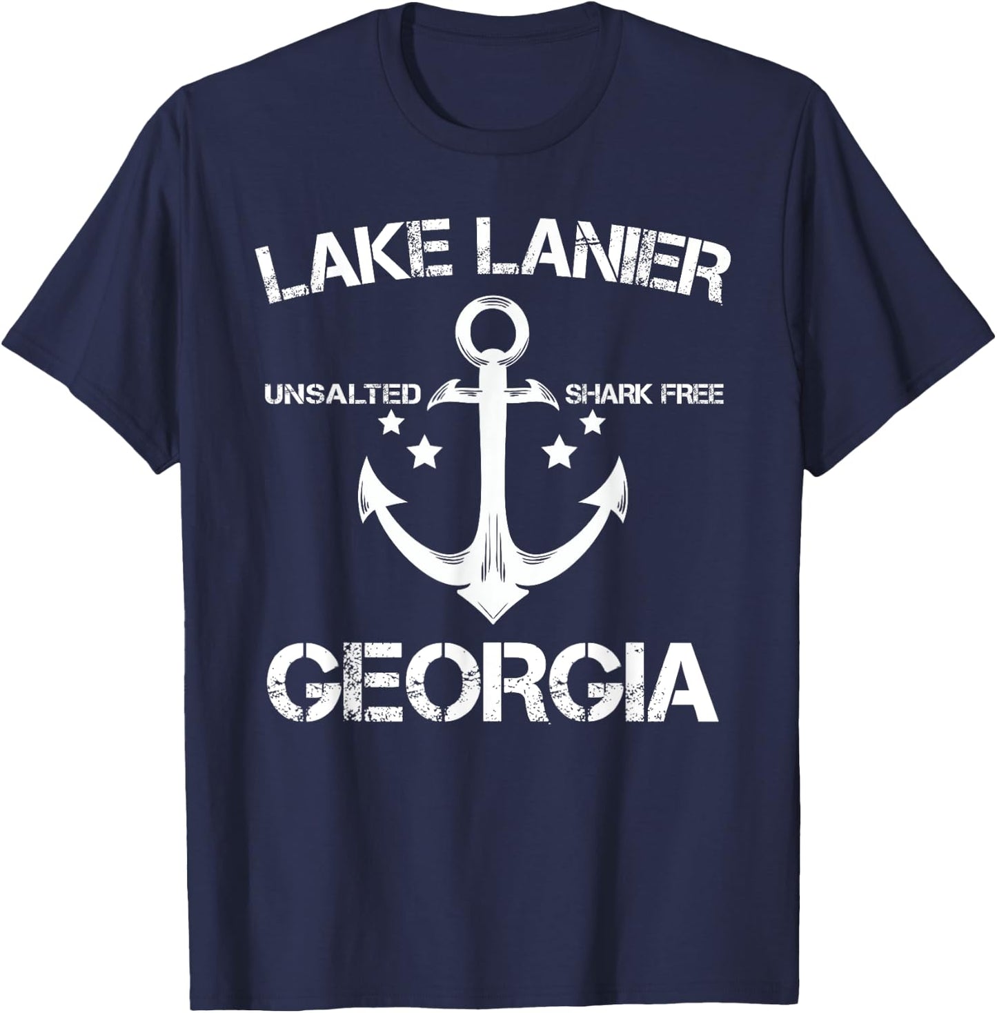 LAKE LANIER GEORGIA Funny Fishing Camping Summer Gift Women Girls Kids T-Shirt - T-Shirt | Navy