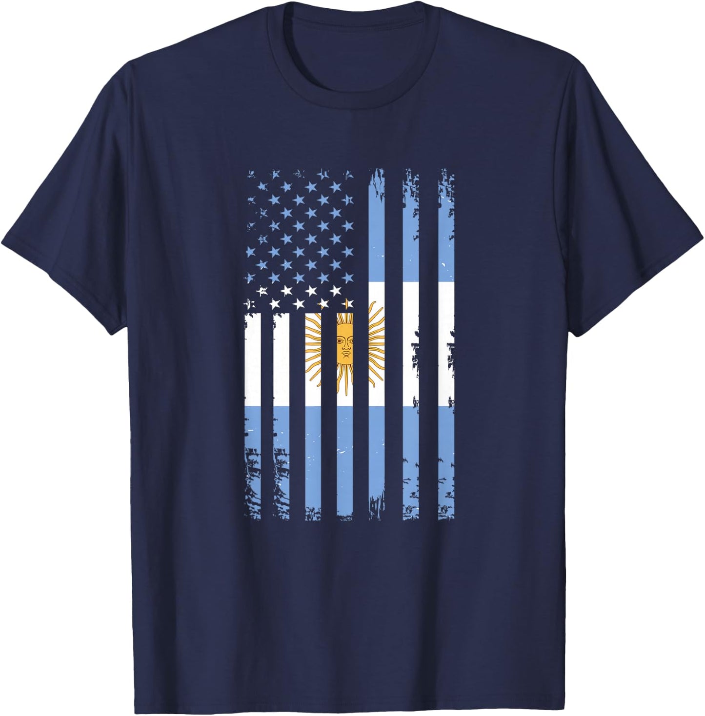 Argentinian American Flag Argentina Usa Argentine T-Shirt - T-Shirt | Navy