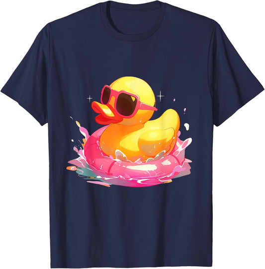 Rubber Duck Rubber Duckling Swimming Rubber Duck Lover T-Shirt - T-Shirt | Navy
