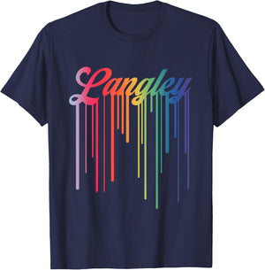 I Love Langley First Name Personalized Women Kids T-Shirt - T-Shirt | Navy