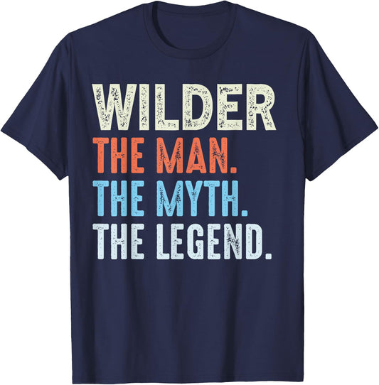 Wilder The Legend Name Personalized Cute Idea Men Vintage T-Shirt - T-Shirt | Navy