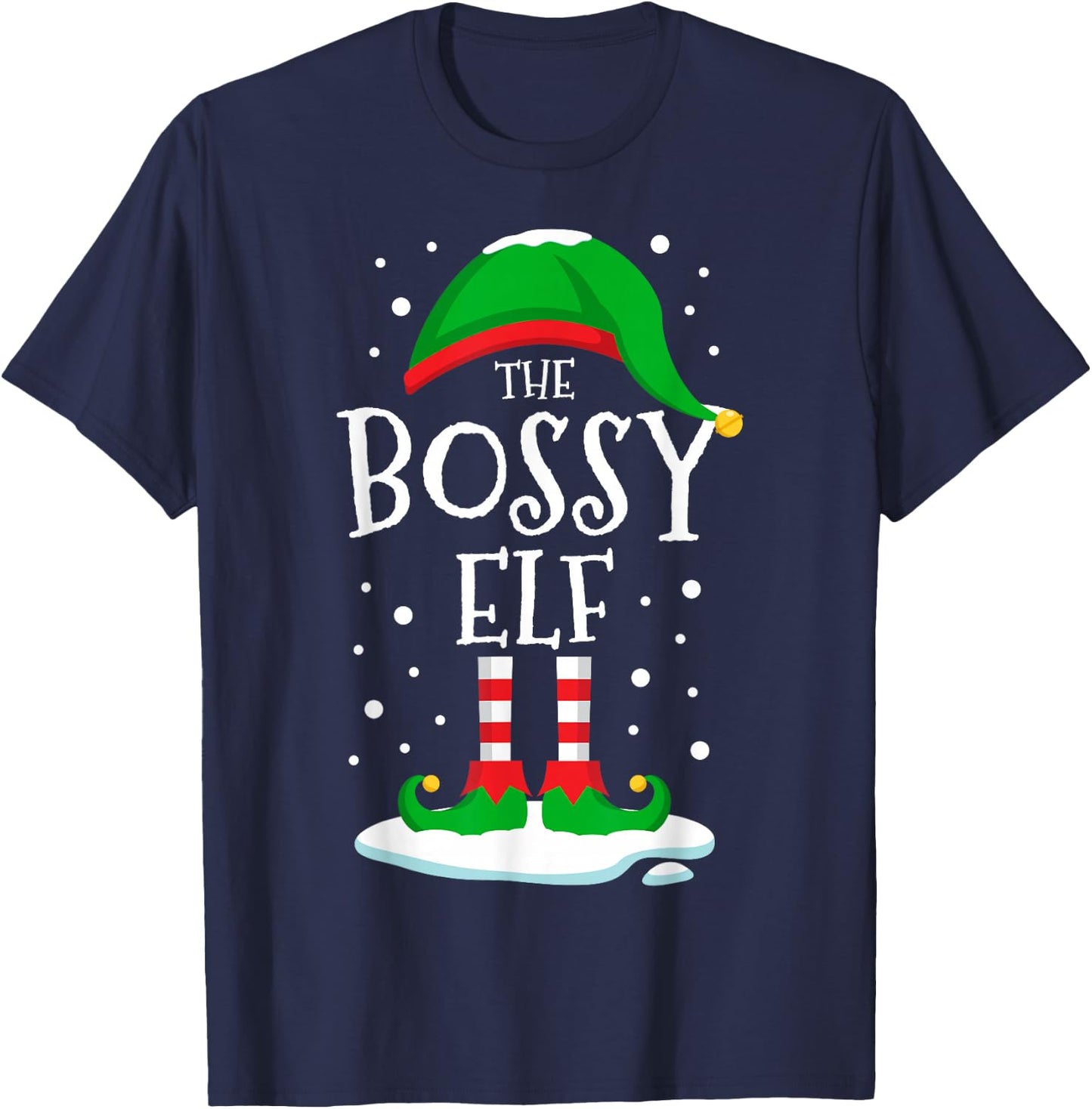 The Bossy Elf Christmas Family Matching Xmas Group Funny T-Shirt - T-Shirt | Navy