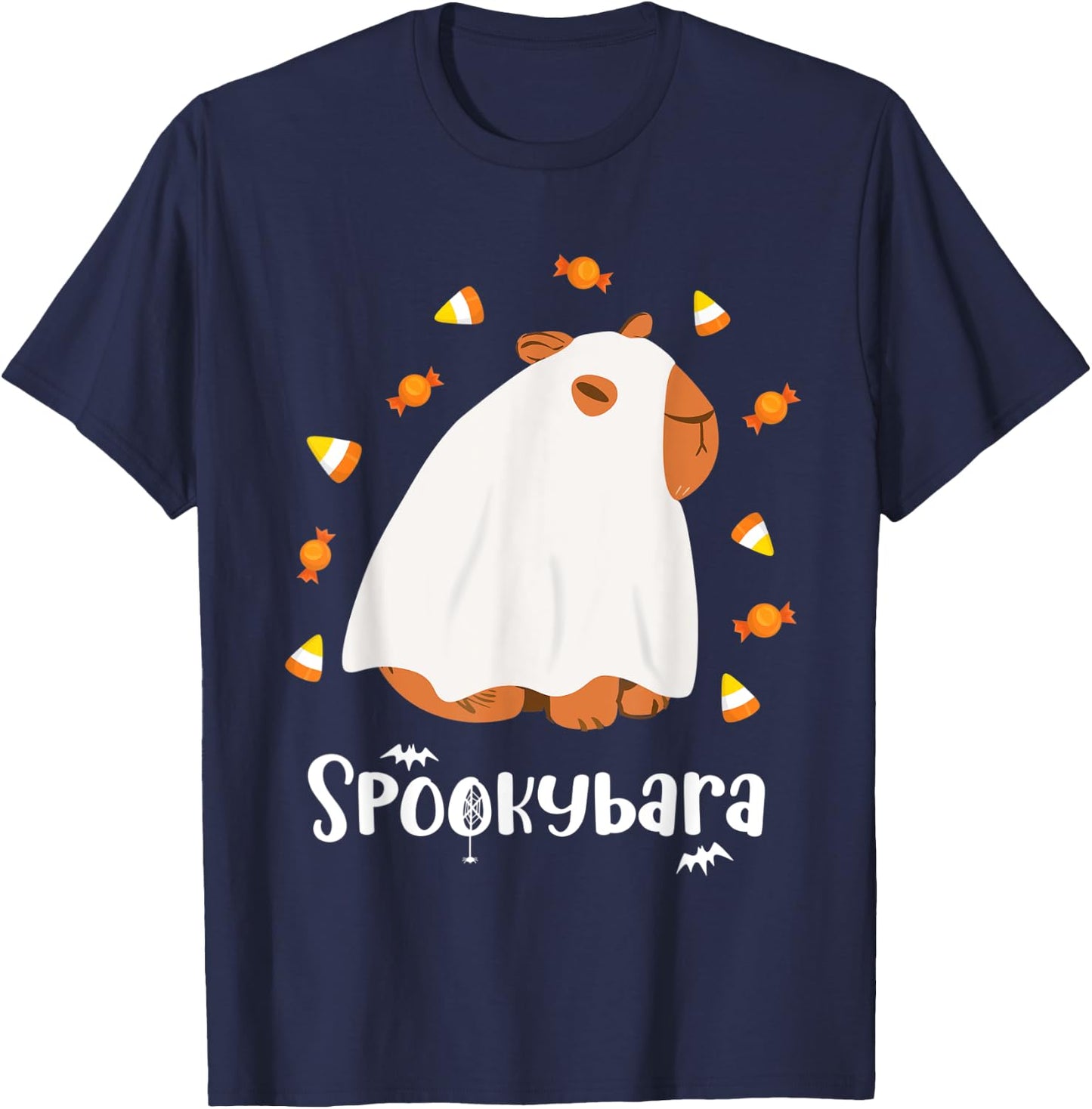 Halloween Capybara Spookybara, Capybara Meme T-Shirt - T-Shirt | Navy