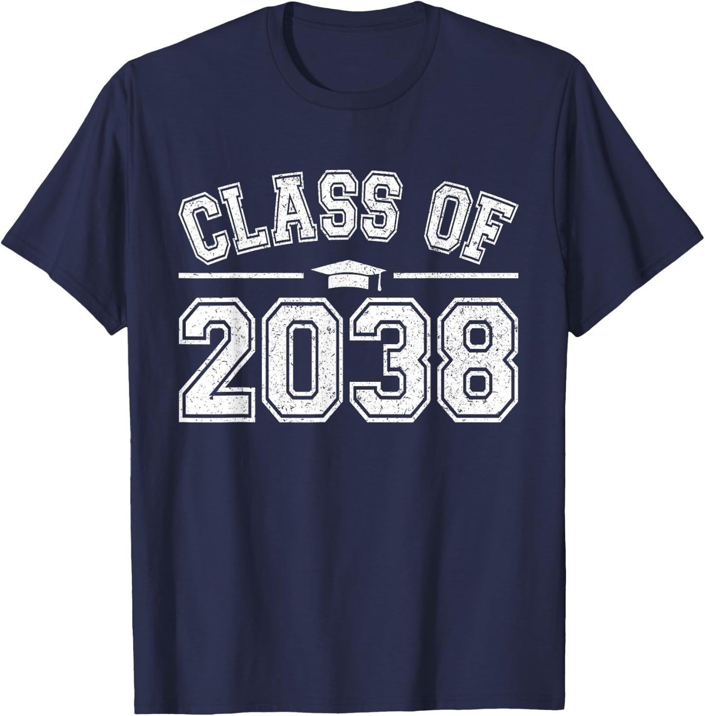 Preschool Class of 2038 Grow With Me Graduation 2038 Vintage T-Shirt - T-Shirt | Navy