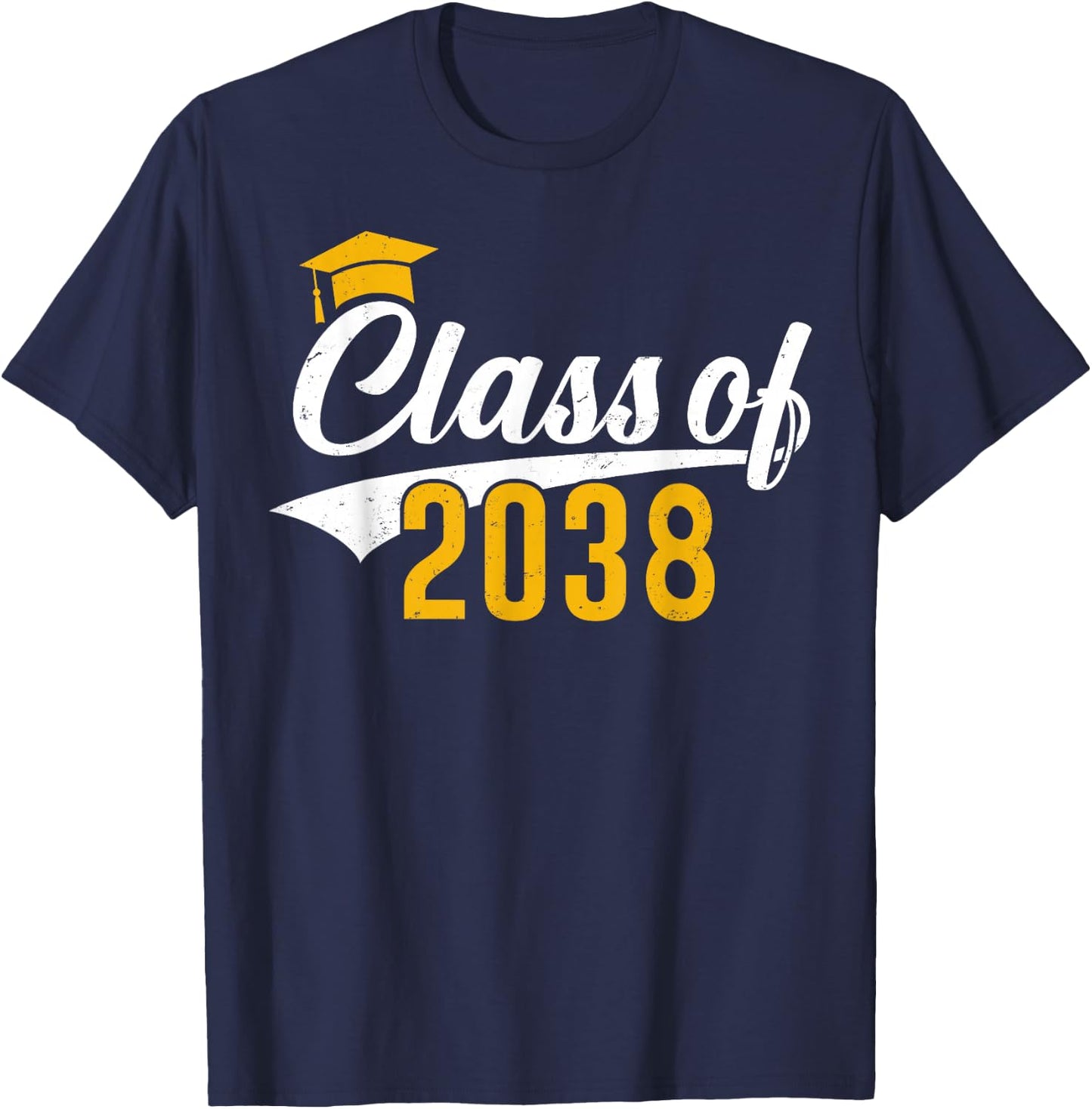 Class of 2038 Grow With Me Kindergarten K-12 Class of 2038 T-Shirt - T-Shirt | Navy