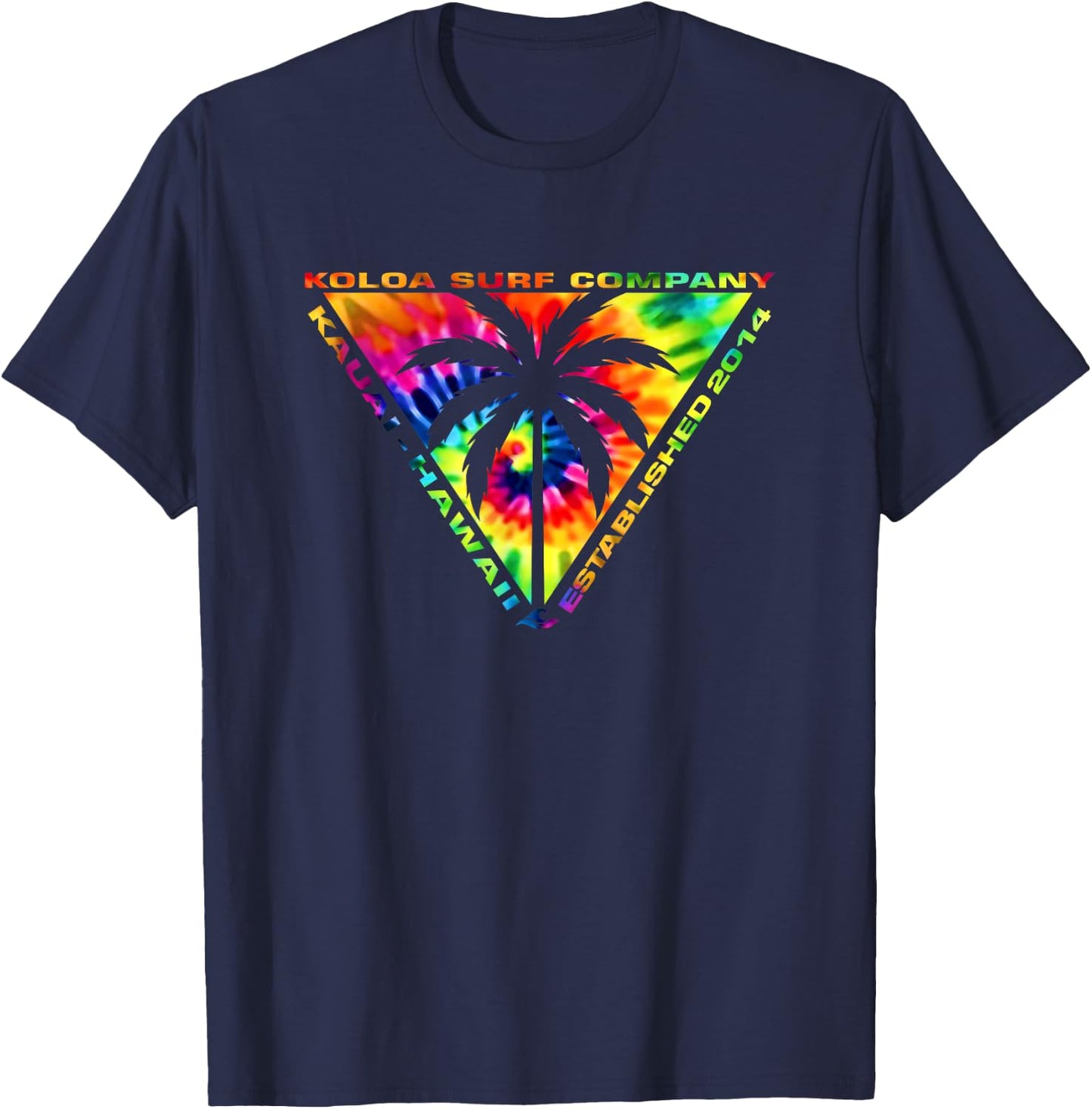 Koloa Surf Triangulated Palm Tie Dye Logo Surf Graphic T-Shirt - T-Shirt | Navy