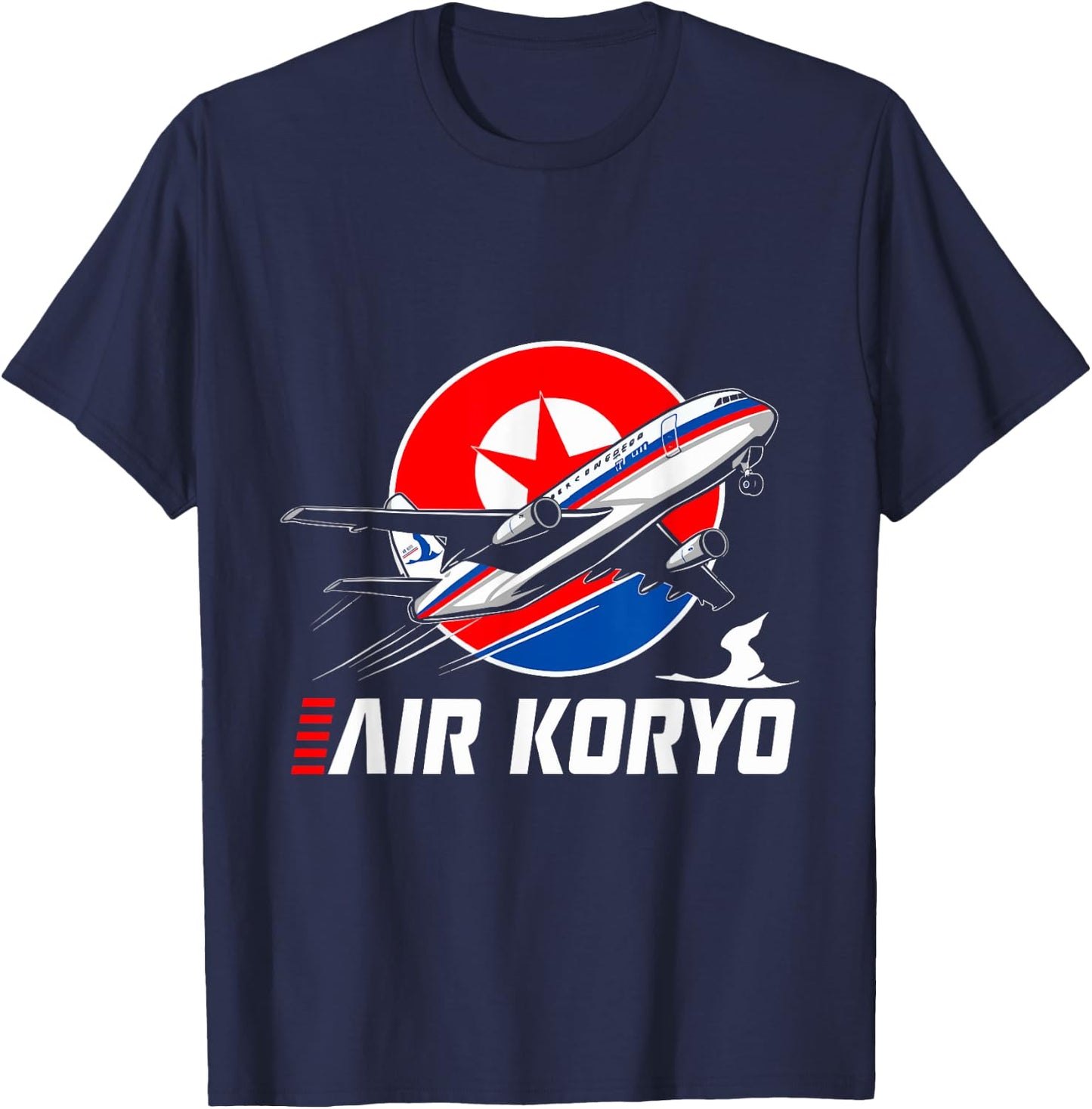 Air Koryo North Korean Plane Carrier soviet tupolev Kim Jong T-Shirt - T-Shirt | Navy