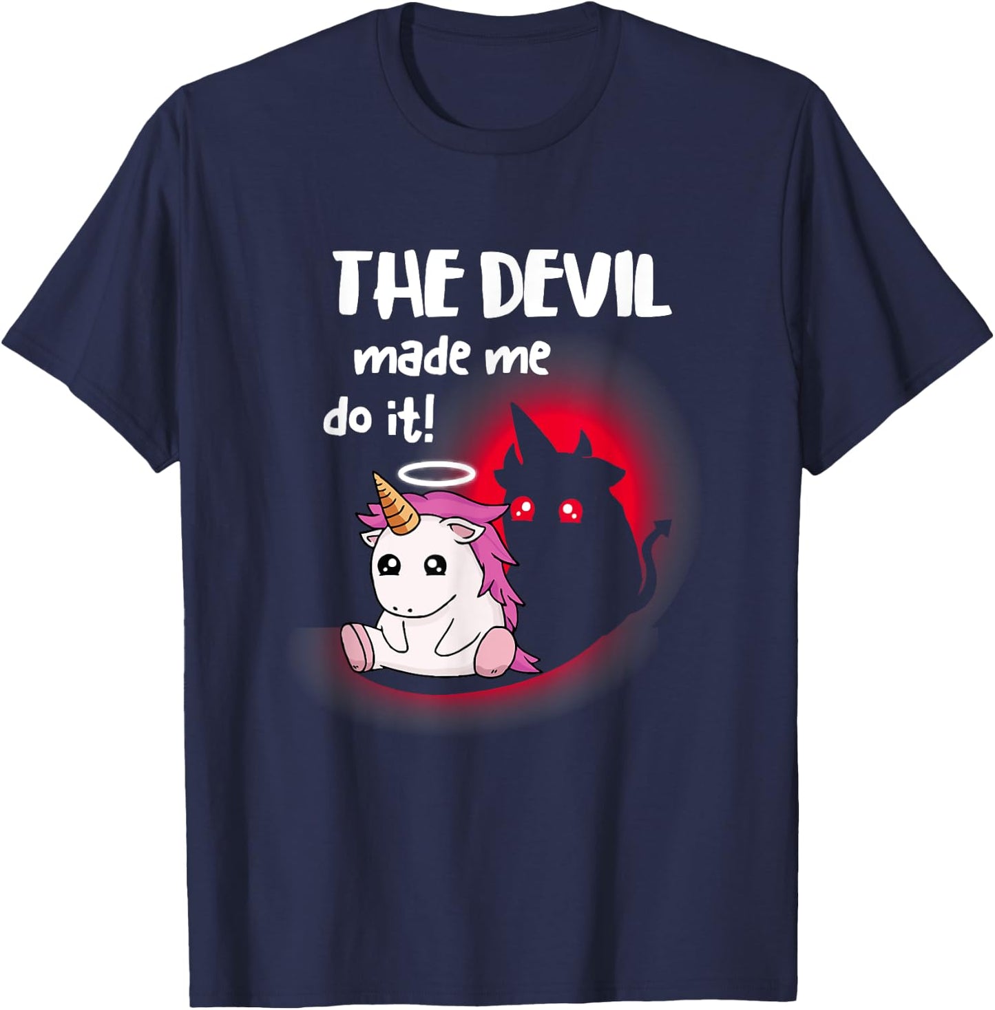I'm Angel Dog But Devil unicorn Made Me Do it Men Women T-Shirt - T-Shirt | Navy