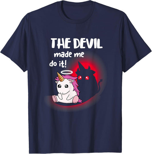 I'm Angel Dog But Devil unicorn Made Me Do it Men Women T-Shirt - T-Shirt | Navy