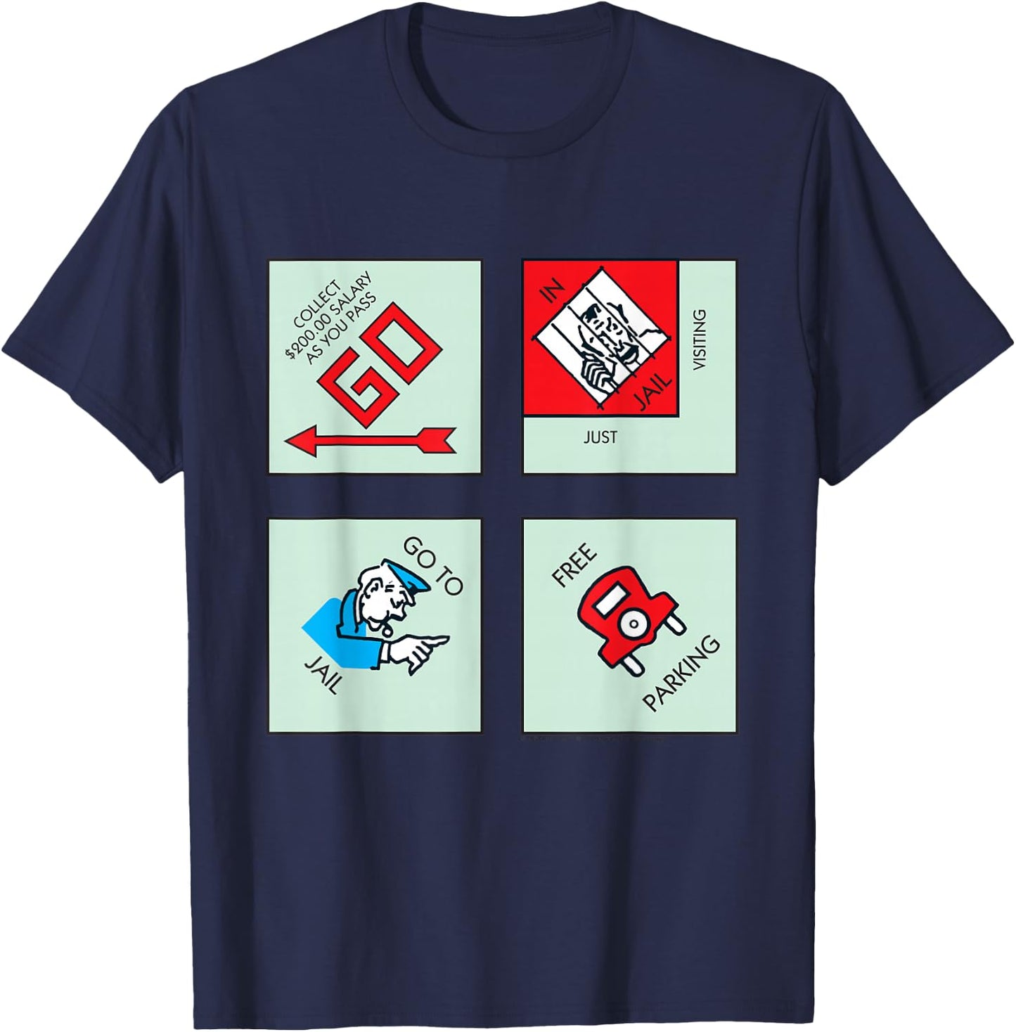 Monopoly Classic Corner Tiles T-Shirt - T-Shirt | Navy