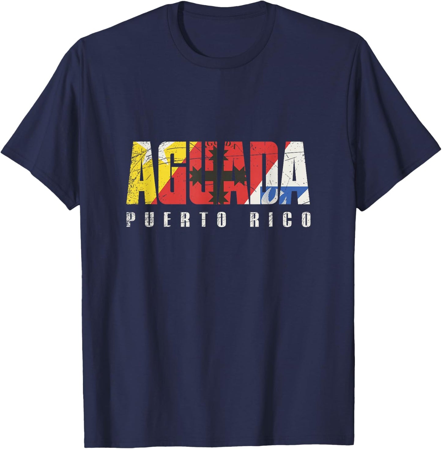 Aguada City in Puerto Rico, Aguada Flag T-Shirt - T-Shirt | Navy