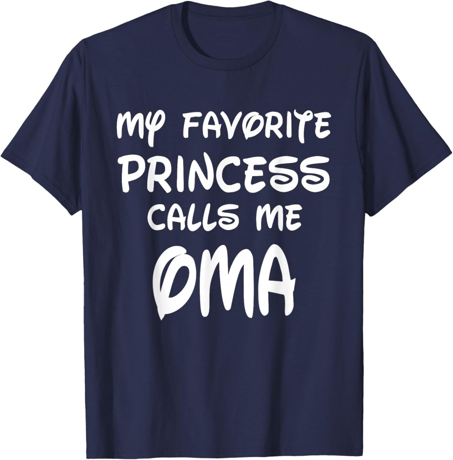 My Favorite Princess Calls Me Oma Vintage Christmas Xmas T-Shirt - T-Shirt | Navy