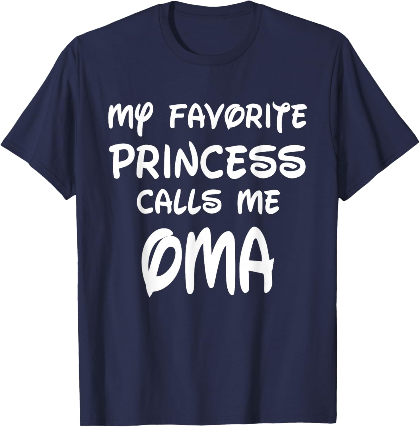 My Favorite Princess Calls Me Oma Vintage Christmas Xmas T-Shirt - T-Shirt | Navy