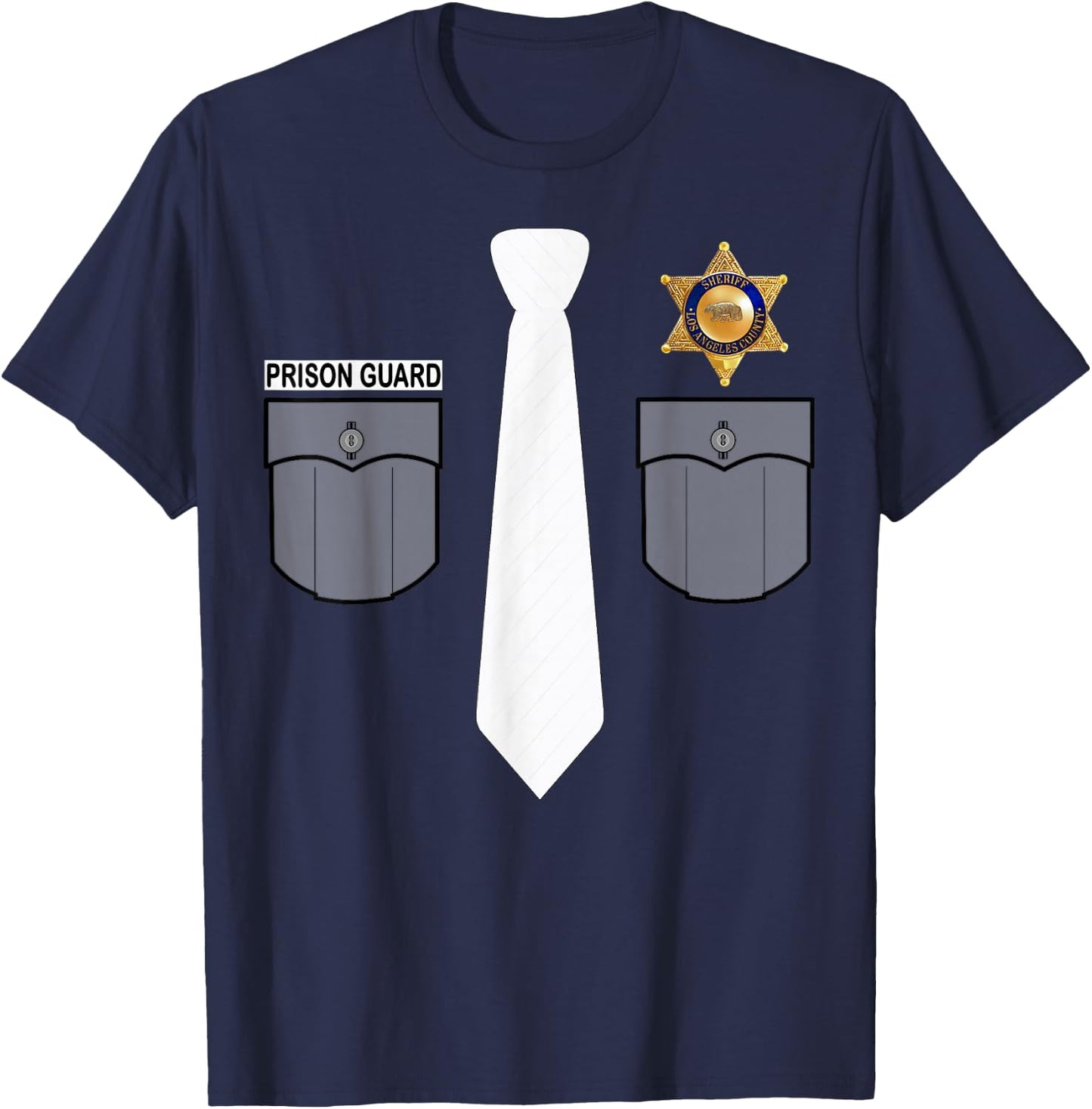 Prison Guard Police Officer Sheriff Funny Costume Gift T-Shirt - T-Shirt | Navy