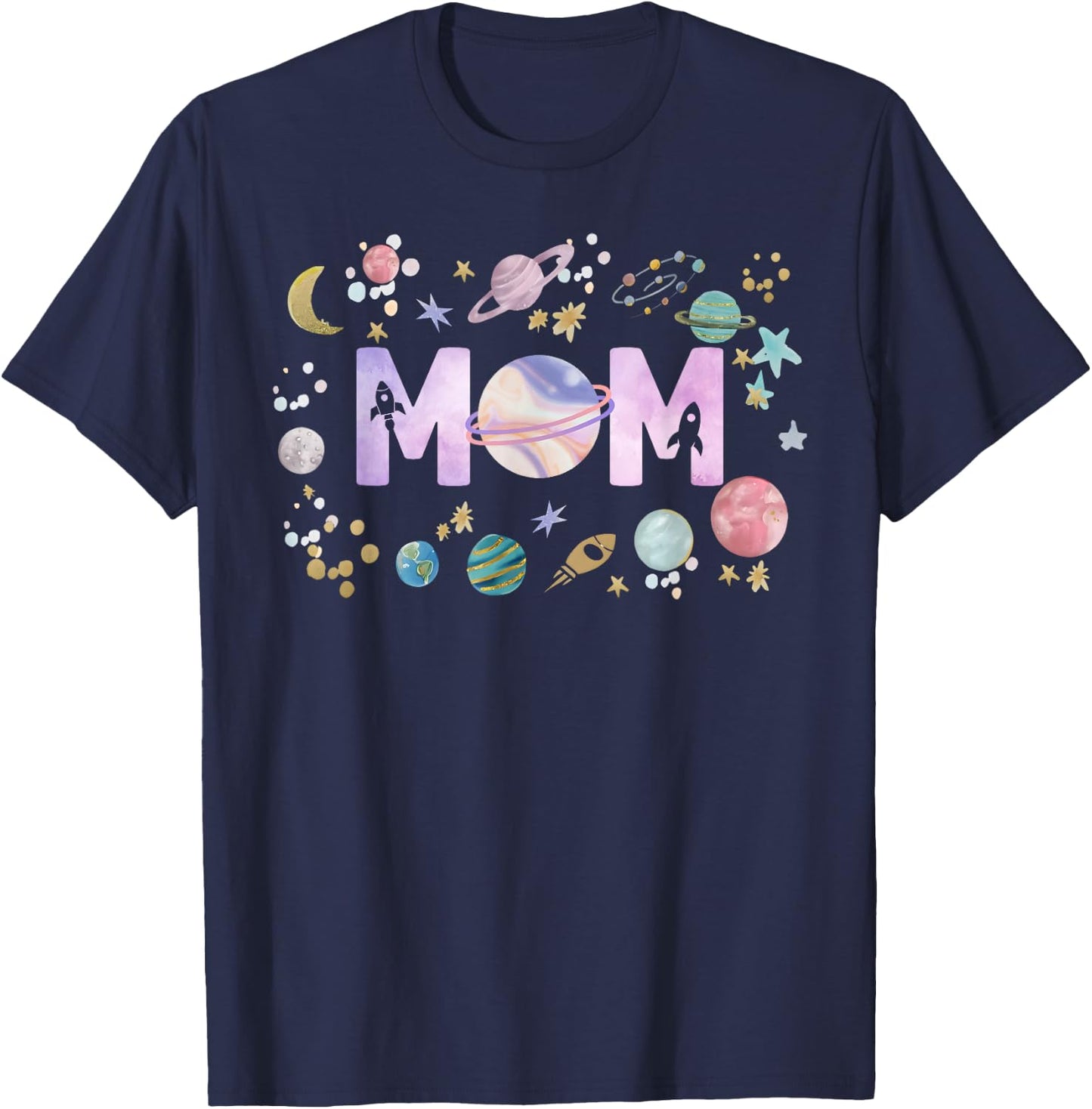 Mom Outer Space Galaxy Birthday Girl 1st Trip Around The Sun T-Shirt - T-Shirt | Navy