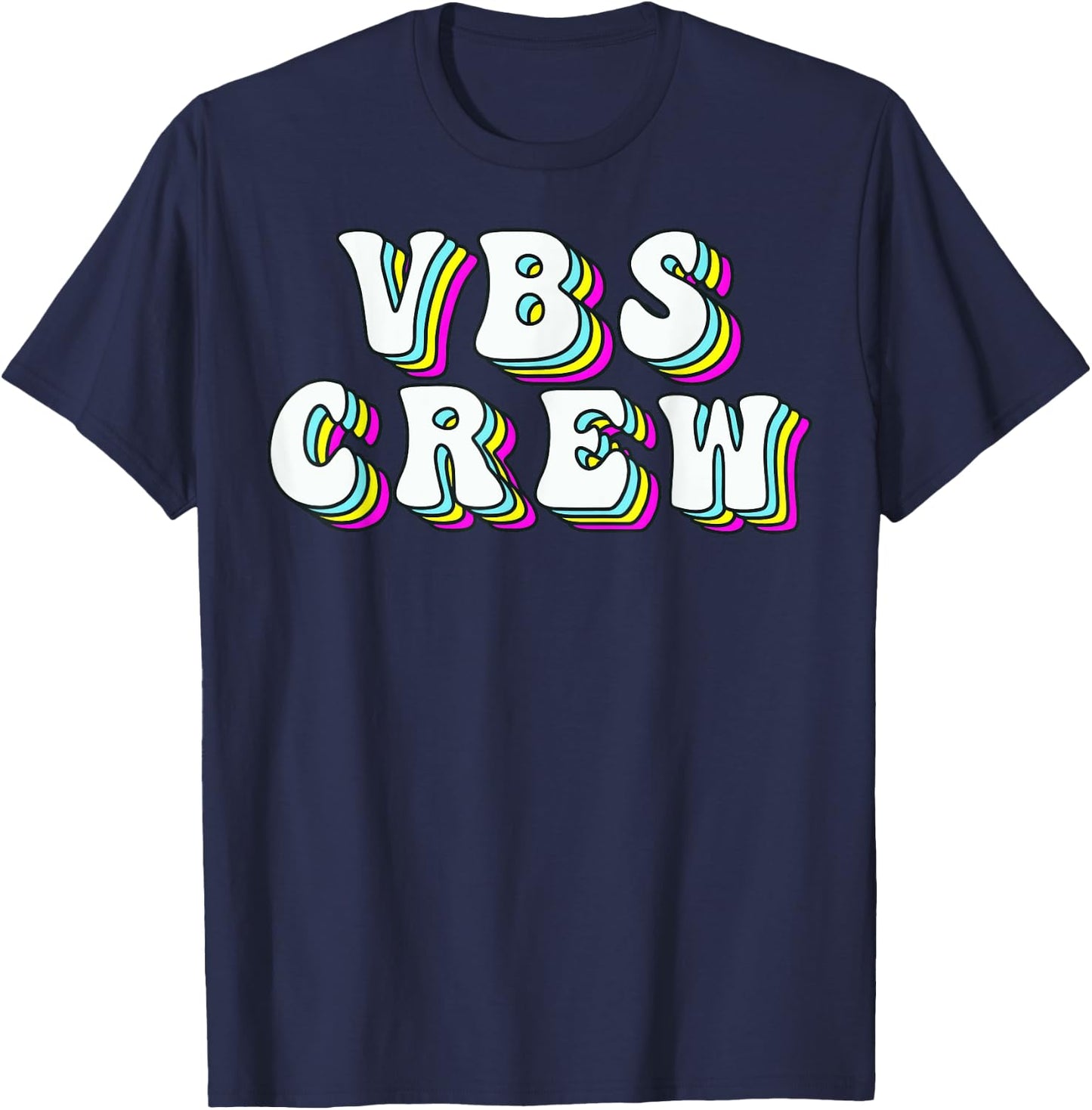 Retro VBS Crew VBS 2024 Vacation Bible School Christian T-Shirt - T-Shirt | Navy