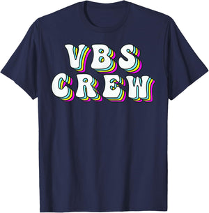 Retro VBS Crew VBS 2024 Vacation Bible School Christian T-Shirt - T-Shirt | Navy