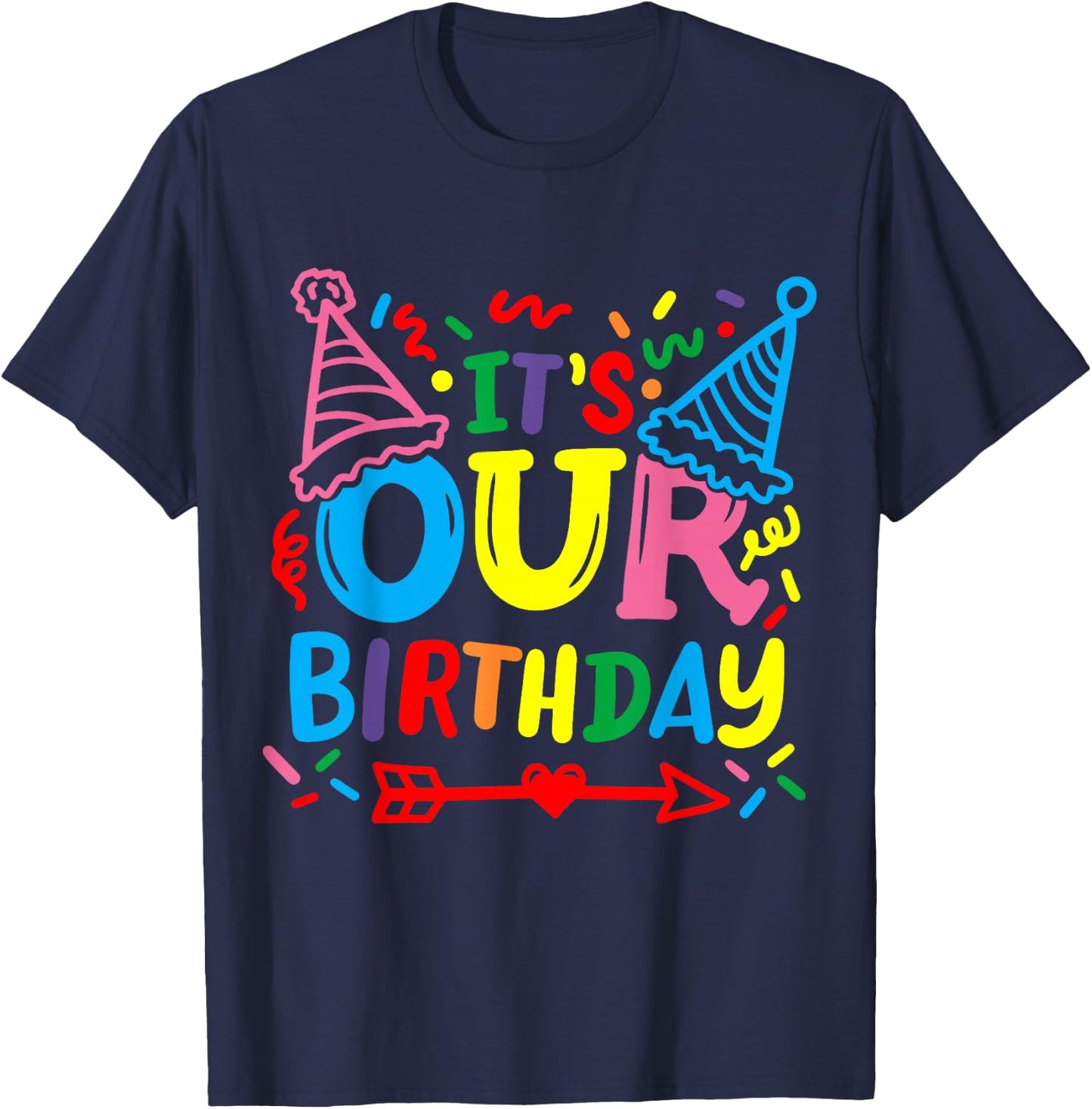 Twins Twin It's our Birthday T-Shirt - T-Shirt | Navy