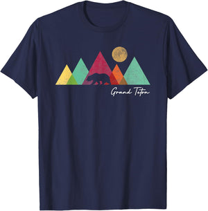 Grand Teton National Park Bear Mountains Souvenir Hiking T-Shirt - T-Shirt | Navy