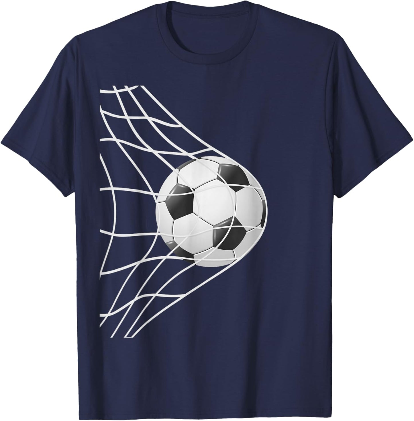 Winning Goal Soccer Ball Inside Net, Cool Soccer Player Fans T-Shirt - T-Shirt | Navy