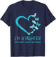 I’m A Fighter PERITONEAL CANCER beautiful Heart butterflies T-Shirt - T-Shirt | Navy