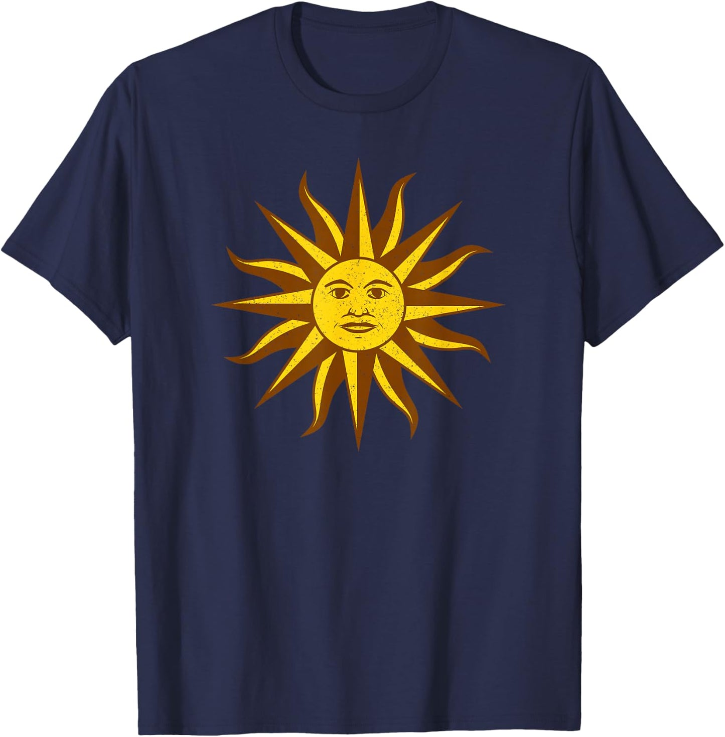 Uruguay Sol De Mayo Emblem Sun of May Emblem Flag T-Shirt - T-Shirt | Navy