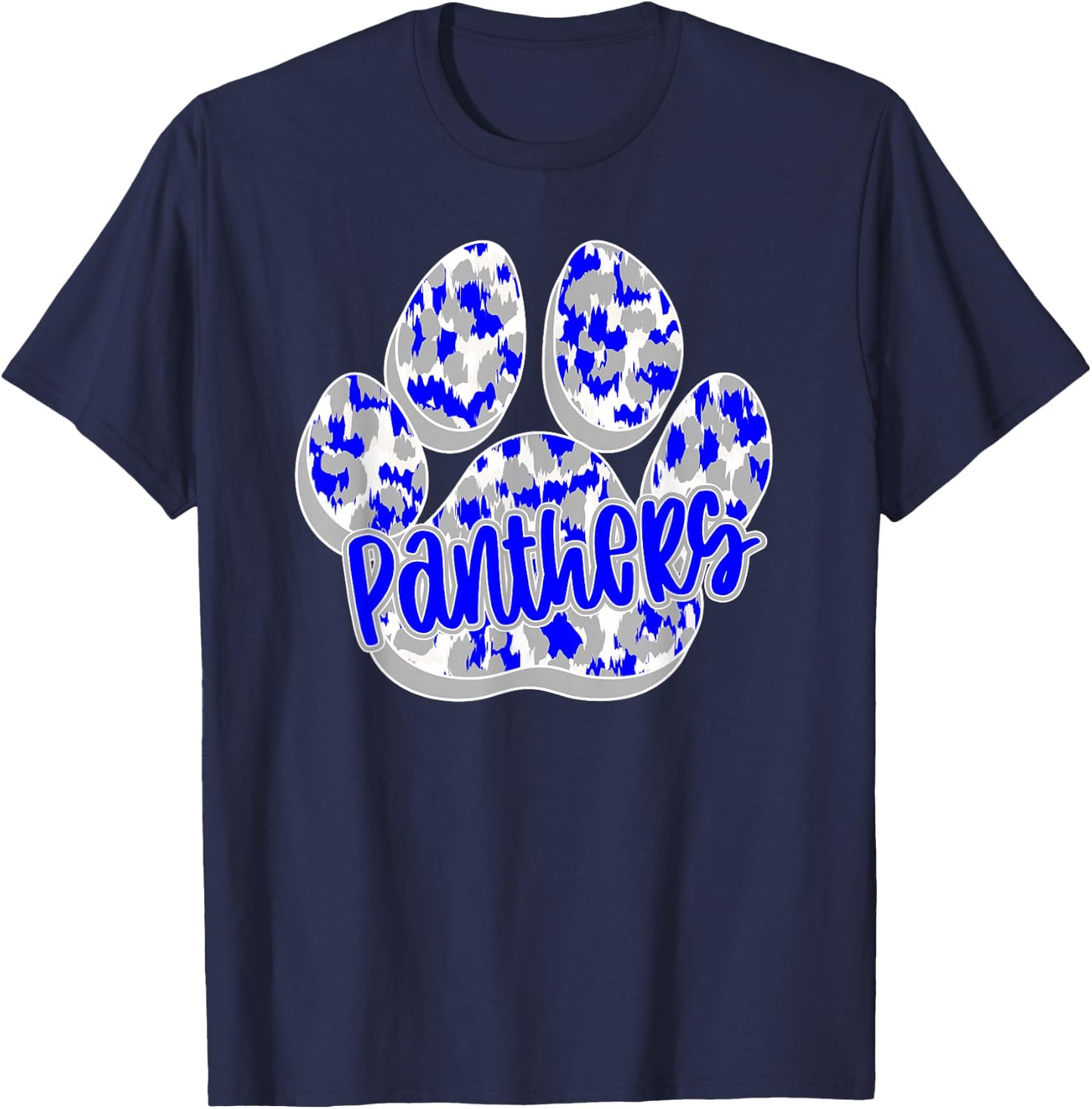 Panthers Paw Print Blue Panther Pride School Spirit Panthers T-Shirt - T-Shirt | Navy