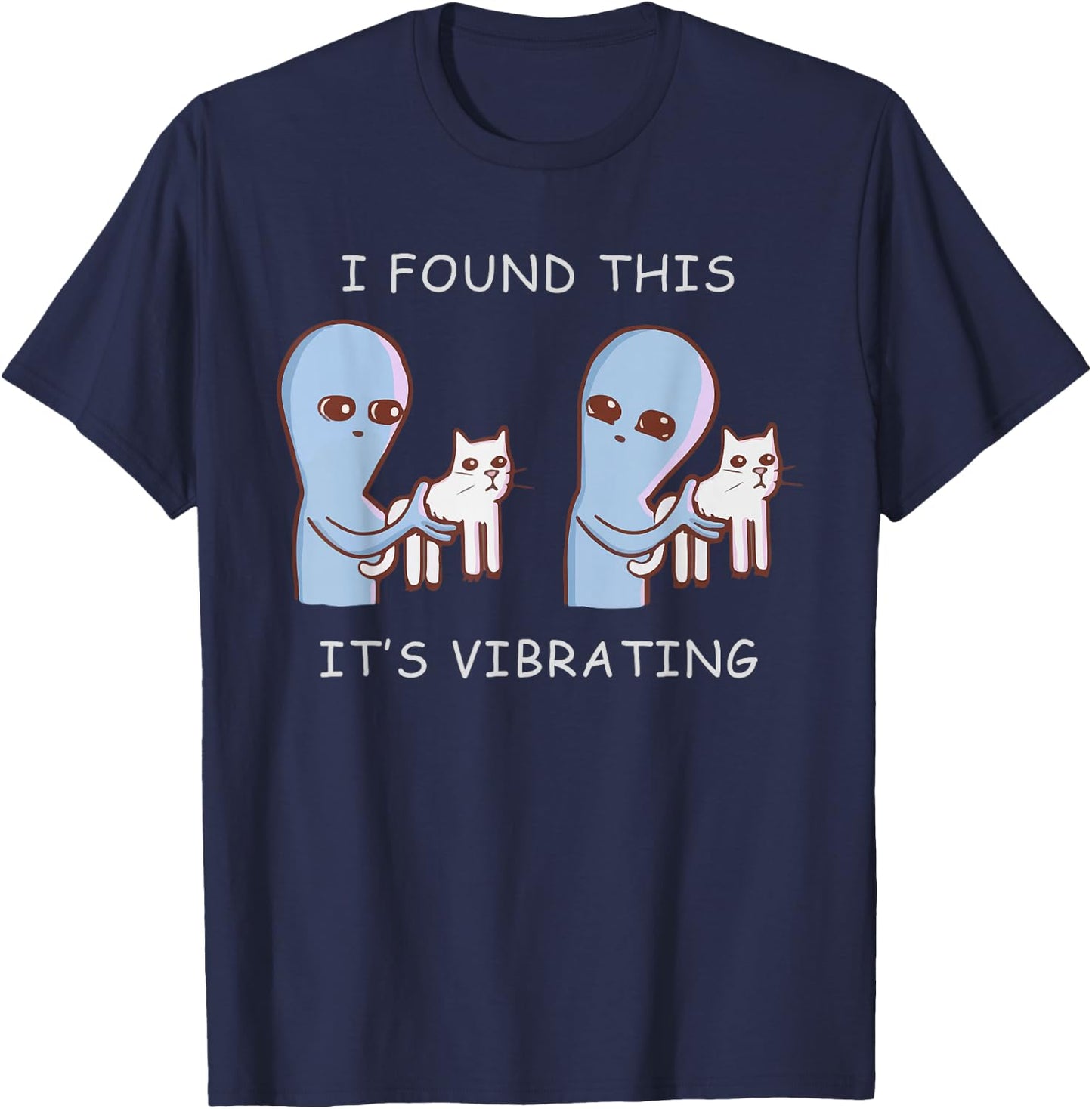 Strange planet vibrating cat - funny cat lovers T-Shirt - T-Shirt | Navy