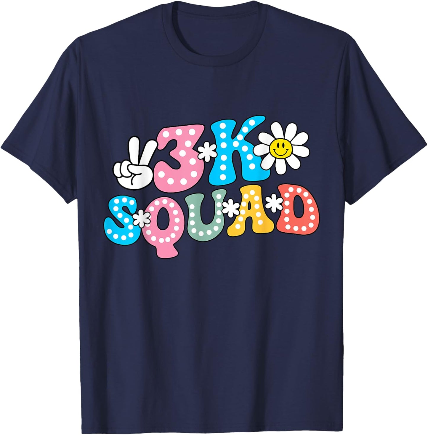 3K Squad Teacher Kid Funny Back to School T-Shirt - T-Shirt | Navy