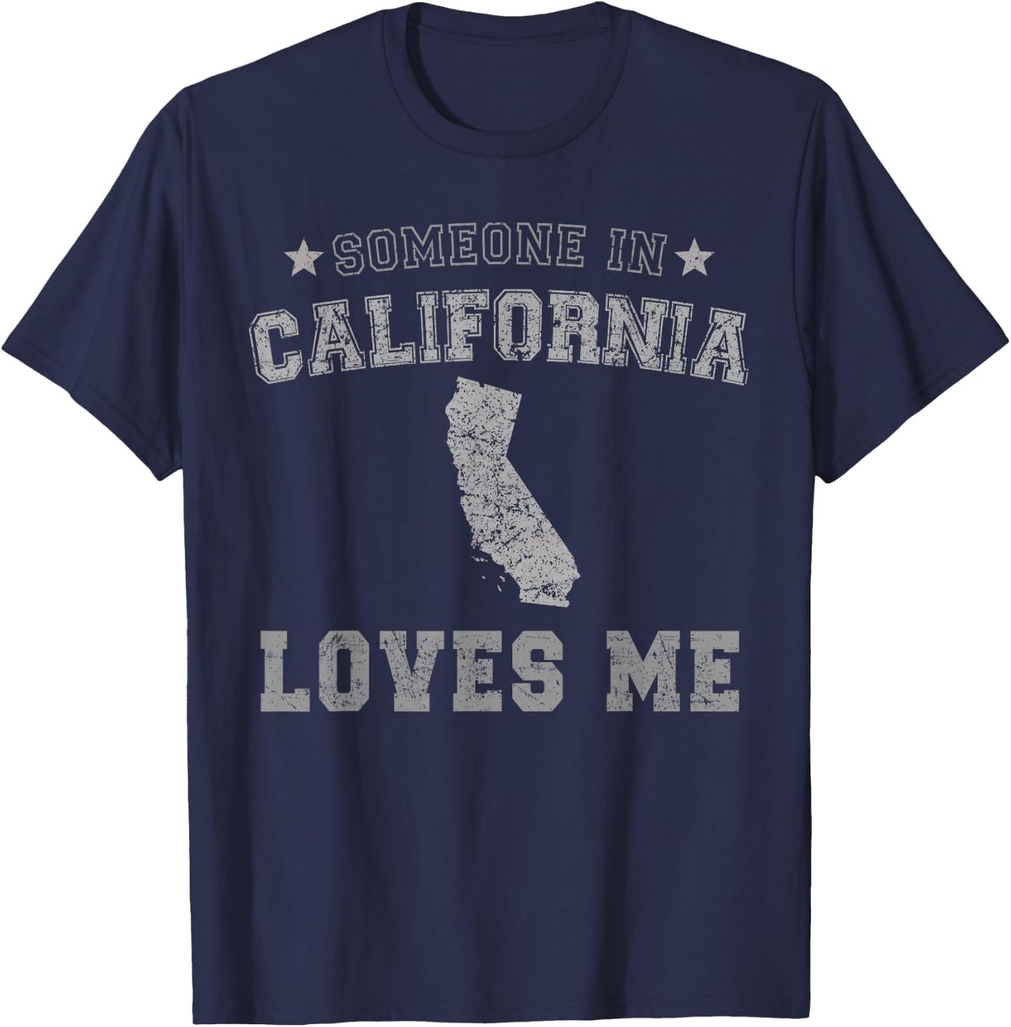 Someone In California Loves Me Heart Vintage State T-Shirt - T-Shirt | Navy