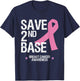 Save 2nd Base Shirt Breast Cancer Awareness Ribbon Gift T T-Shirt - T-Shirt | Navy