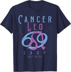 Cancer Leo Cusp Symbol Astrology Zodiac Sign Horoscope T-Shirt - T-Shirt | Navy