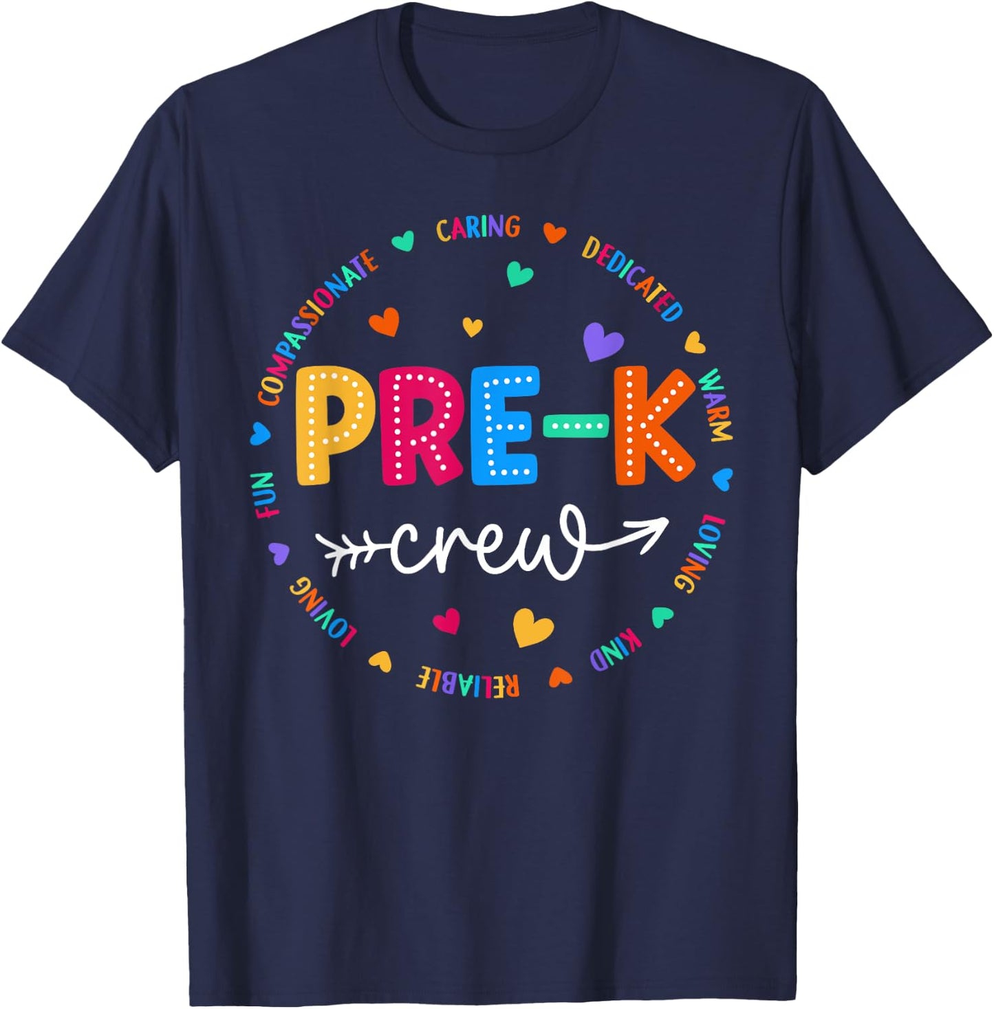 Pre-K Crew Back to School Pre-K Teacher Student First Day T-Shirt - T-Shirt | Navy