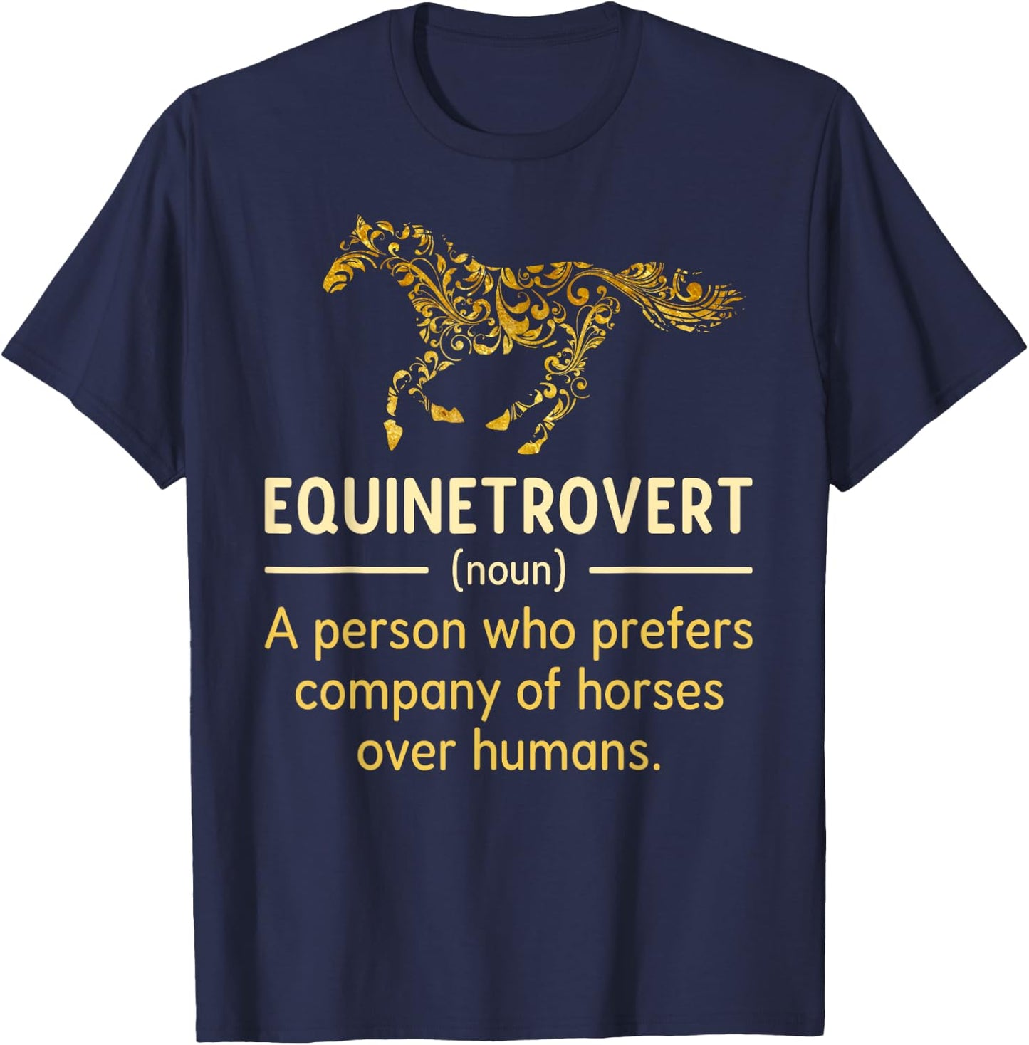 Fun Horse Lover Humor Horse Definition Horse Girl Equestrian T-Shirt - T-Shirt | Navy