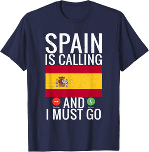 Spain is calling and i must go funny Spanish T-Shirt - T-Shirt | Navy