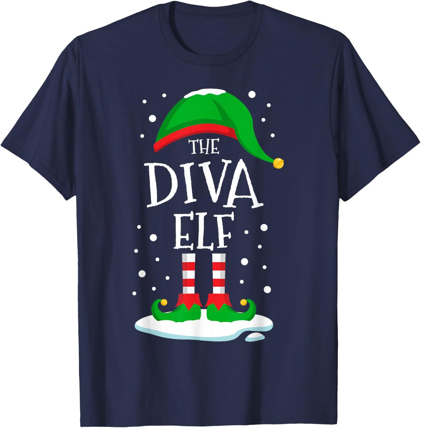 The Diva Elf Christmas Family Matching Xmas Group Funny T-Shirt - T-Shirt | Navy
