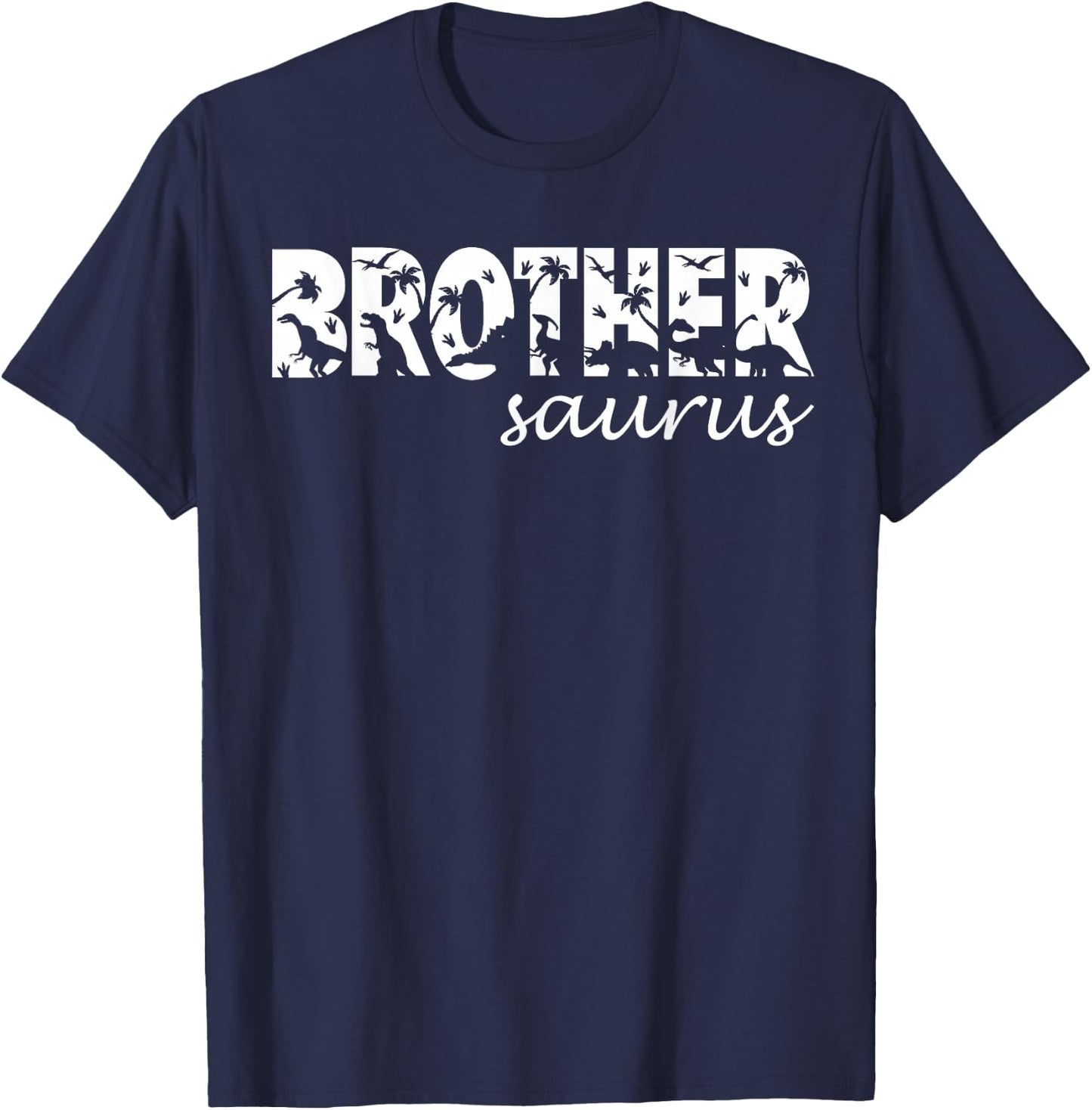 Brothersaurus T Rex Dinosaur Brother Saurus Family Matching T-Shirt - T-Shirt | Navy