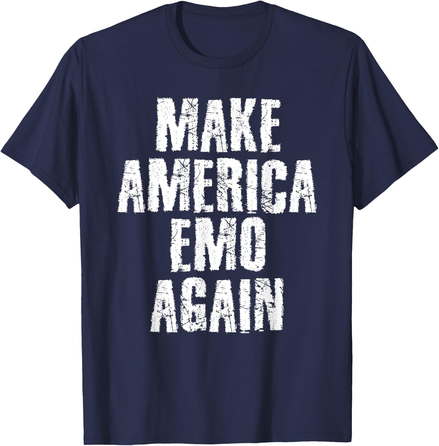 MAKE AMERICA EMO AGAIN Funny Goth US Gift T-Shirt - T-Shirt | Navy