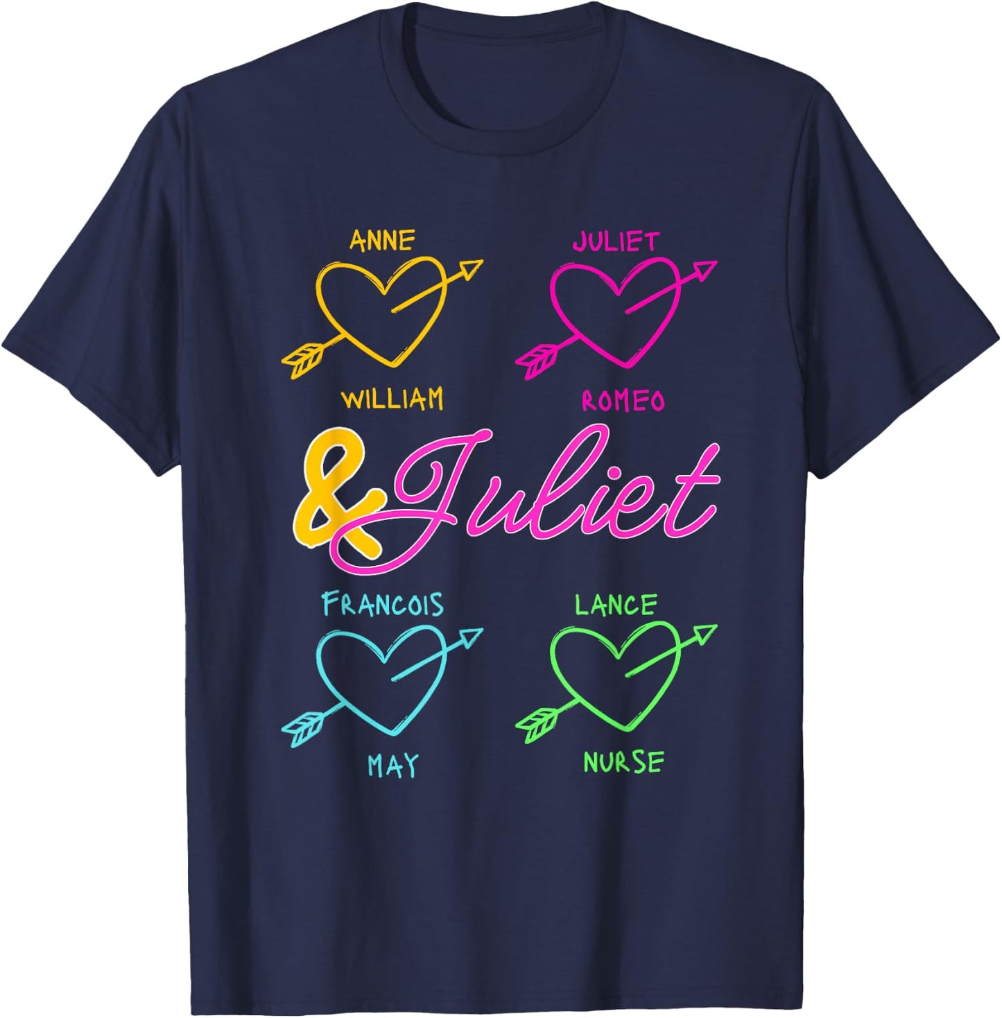 & Juliet Graffiti Love Musical Theatre Heart Musicals T-Shirt - T-Shirt | Navy