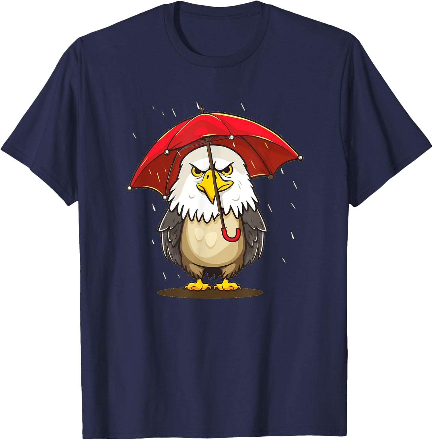 Pretty Eagle with red Umbrella Costume for Rainy Days T-Shirt - T-Shirt | Navy